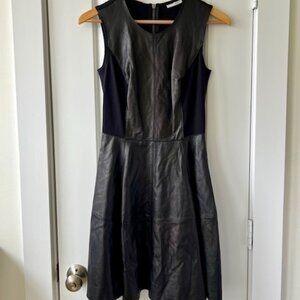 Halogen Black Leather Dress, Sz 2, New with Tags